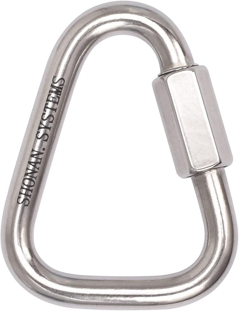 Shonan.Systems SHONAN Delta Quick Link, Large Stainless Steel 3.5 Inch Triangle Quick Links Heavy Duty Triangle Carabiners Marine Grade, 1 Pack, 2300 Lbs Capacity - Image 1